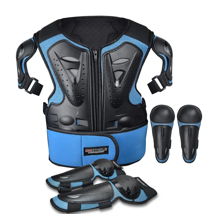 Traje De Armadura Para Motocicleta Para Niños Con Protector De Torso Y Guantes De Rodilla Y Codo Para Motocross Equipamiento De Seguridad Para Deportes Acuáticos - 1
