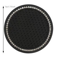 Alfombra De Coche Universal De PVC Con Cristales Negros Bonitos Antideslizante Accesorios Interiores De Vehículo Multifuncionales - details 0