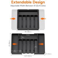 Organizador De Cajón De Cucharas Ajustable En Negro Para Cocina Expansible Soporte Para Utensilios Y Platos De Estilo Clásico - details 11