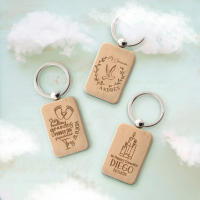 RegaloVip.es - Pack Llavero Madera Rectangular, llavero original, regalos personalizados, regalos para bautizo, bodas y comuniones, regalos únicos, artesanal, diseños exclusivos, arte en madera, llaves, accesorios originales. - details 2