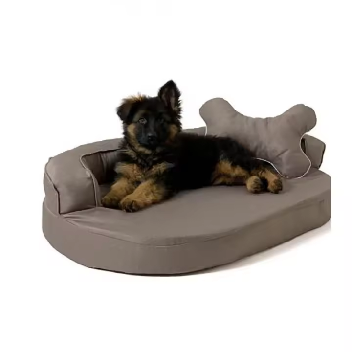Sofá ovalado para mascotas GoGift marrón 100 x 65 x 10 cm - 1