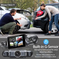 Cámara De Coche DVR Con WiFi GPS FHD 4 Lentes 1080P Grabadora De Video Nocturna Visión Negro Bocina Monitorea De Aparato 24H Park - details 10