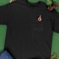 Camiseta De Algodón HX Con Impresión De Dedo Medio Doble Y Bolsillo Para Hombre Camiseta Casual De Verano Con Patrón De Perro Bernés Mountain Dog - details 5
