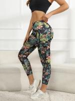 Leggings De Yoga Para Mujer Con Bolsillos Cintura Alta Modeladora Pantalones De Ejercicio De Spandex Y Poliéster Talla Verdadera - details 5
