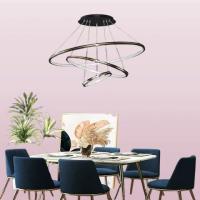 Lámpara Colgante Led, con Mando a Distancia, 3 Tipos de Luz, Altura Ajustable, 148W, Negro/Dorado - details 2