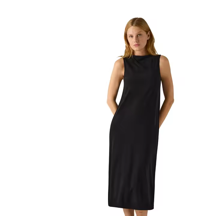 Ysabel Mora - Vestido largo liso sin mangas negro - 1