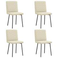 vidaXL Sillas de comedor 4 unidades cuero sintético en color Negro/Crema/Gris y más | cómodas modernas ergonómicas para comedor cocina salón hogar - details 1