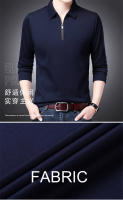Camisa Polo Para Hombre Casual Inteligente De Manga Larga Con Cierre Y Cuello Alto Estilo De Negocios Moda Primavera Otoño Ropa Suelta - details 2