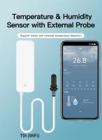 Sensor De Temperatura Y Humedad WiFi Tuya Con Probing Externo Para Hogar Inteligente Monitorización Por App Para Plantas Acuario Vinatería - details 0