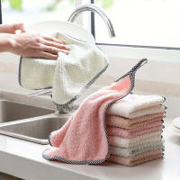 Juego De 4 Toallas De Mano De Terciopelo Coral Para Cocina 25*25cm Absorbentes Y No Desprendiéndose Toallas De Lavado De Platos De Microfibra Sólidas - details 0