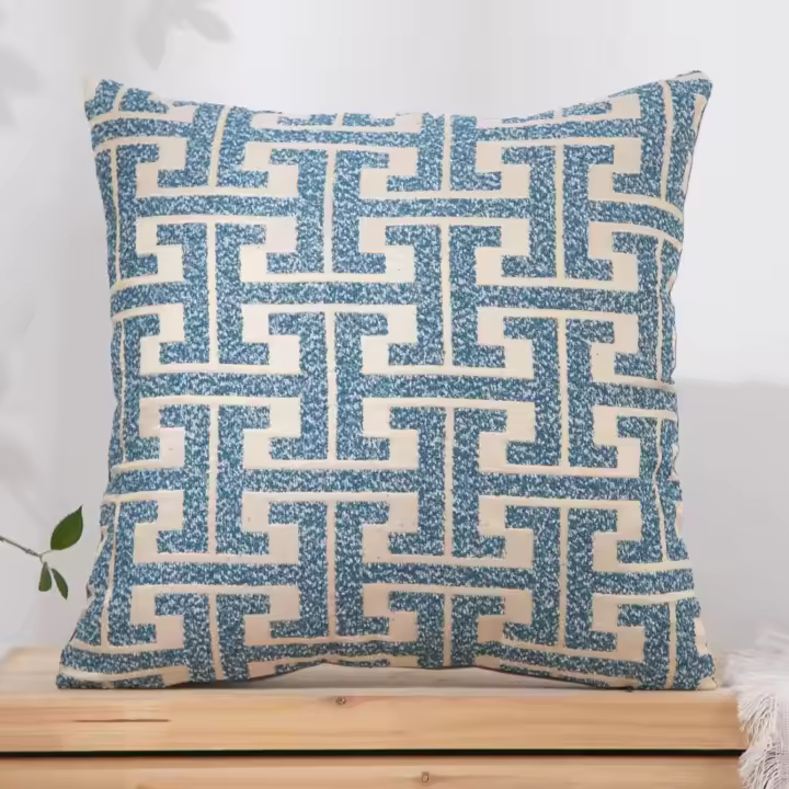 Funda De Cojín Estilo Rustico Con Rayas Para Sofa Mesa De Café Bench 45x45CM/50x50CM Decorativa 100% Poliéster Miater - 1
