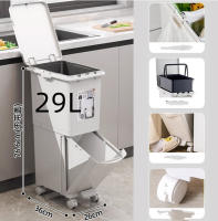 Cubo de Basura de Control de Olores de Doble Capa Extra Grande - Espacioso, Operado con Pedal, Separación Húmedo/Seco, Tapa Incluida, Perfecto para Almacenamiento y Organización en el Hogar - details 3