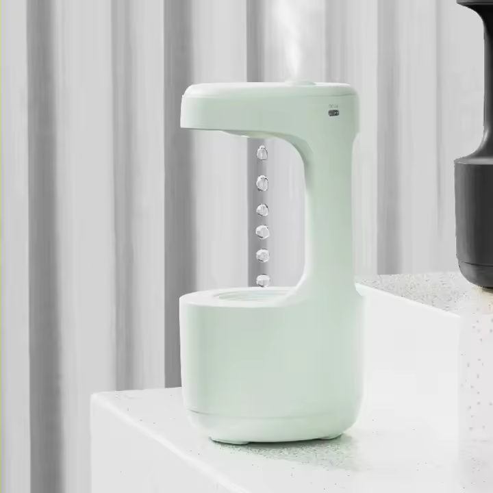 Humidificador De Agua Con LED Y Reloj Anti-Gravedad Creativo Técnología Negra Para Decoración Del Hogar Regalos Para Amigos - 1