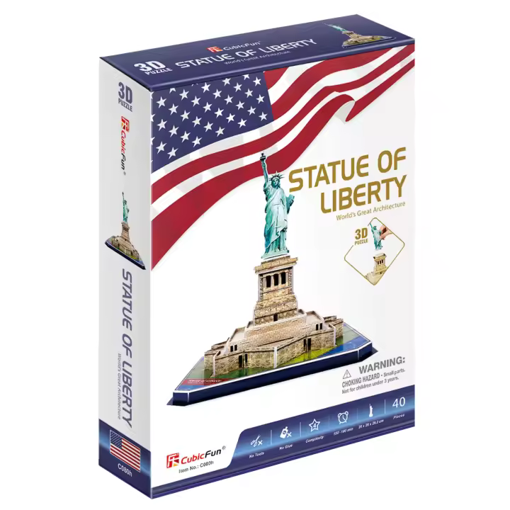 Puzzle 3d Estatua De La Libertad | Puzzle 3d Para Niños | Monumentos Para Montar - 1