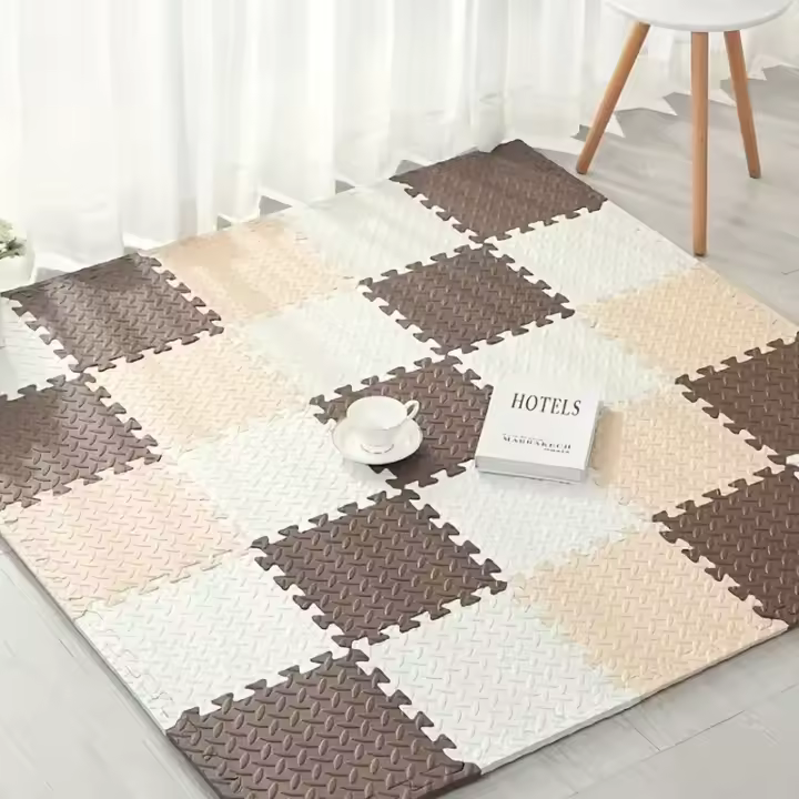12pcs Alfombra De Esponja Antideslizante Y Impermeable Para Bebés Alfombra De Patches Cuadradas Lavable Con Manos Para Habitación De Niños - 1