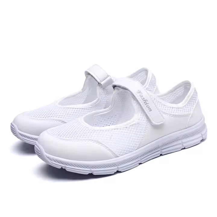 Zapatillas De Mujer ZapaWomen Blancas Transpirables Y Modernas Para Caminar Y Trabajar Con Mesh Sintético Cómodo Y Versátil - 1