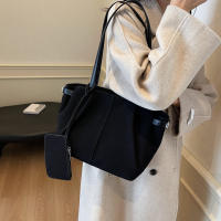 Bolso De Hombro Para Mujer De Cuero Suave Con Bolsillo Interior Y Cremallera Color Sólido Bolso De Mano Para Trabajo Y Viaje - details 5