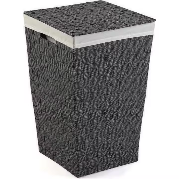 XOCOTŌ® Cesto para Ropa Sucia con Bolsa de algodón Romovible  33x33x52cm - Cubo de Ropa Sucia estilo Trenzado - Tapa abatible - 1