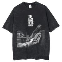 Camiseta De Algodón Harajuku Punk Para Hombre Con Patrón De the Last of Us Estampado Retro Cuello Redondo Manga Corta Lavada - details 0