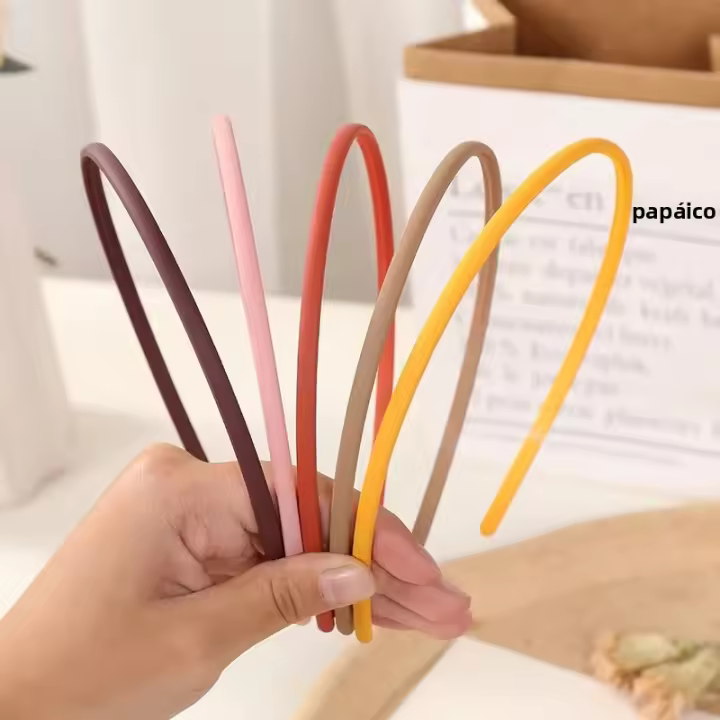 Diadema De Moda Con Borde Pulido Para Mujeres Y Niñas Accesorio De Cabello Simplicidad Elegante Color Sólido Four Seasons - 1