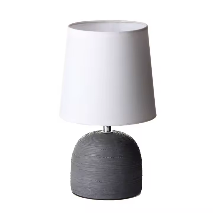 Lola Home Lámpara de mesita de noche de cerámica gris de 16x27 cm - 1