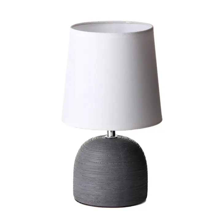 Lola Home Lámpara de mesita de noche de cerámica gris de 16x27 cm - 1