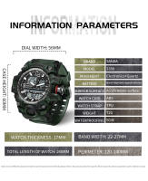 Reloj De Pulsera Militar SANDA Camuflaje Estilo G LED Digital Resistente Al Agua Deportivo Casual Para Hombres Con Función De Stop Watch Y Luz Lumínica - details 4
