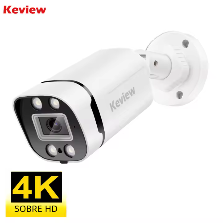 Cámara IP POE 4K 8MP Exterior Con Visión Nocturna Color Soporte H.265 Bullet CCTV Seguridad Hogar Resistente Al Clima - 1