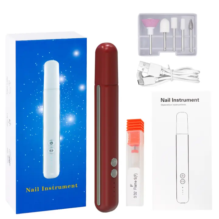 Pulidor de uñas Eléctrico M2, Pulido, exfoliación, quitamalte, Bolígrafo recargable, Todo en uno, para principios, Con cerebro de cerámica - 1