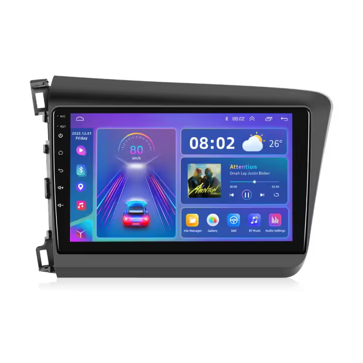 Podofo Radio de coche Android 2 Din para Honda Civic 2012 2013 2014 2015 Carplay 8+128GB AI Voice WIFI+4G DSP GPS Navegación Multimedia Reproductor de Video - 1