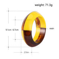 Pulsera De Acrílico Vintage Para Mujer Moda Bangles Resina Geométrica Ancha De Colores Mixtos Pulsera De Encanto Joyería Nueva - details 1