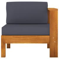 vidaXL Sofá central con 1 reposabrazos madera de acacia Crema, Gris oscuro, Conjunto Terraza Muebles Jardín Exterior Juego de Muebles de jardín Mueble Jardín Exterior Muebles de Salon Exterior - details 1