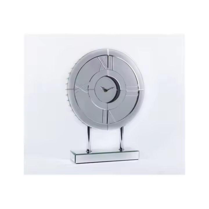 Reloj Sobremesa Redondo Espejo Elise Números Romanos Diseño Moderno - 1