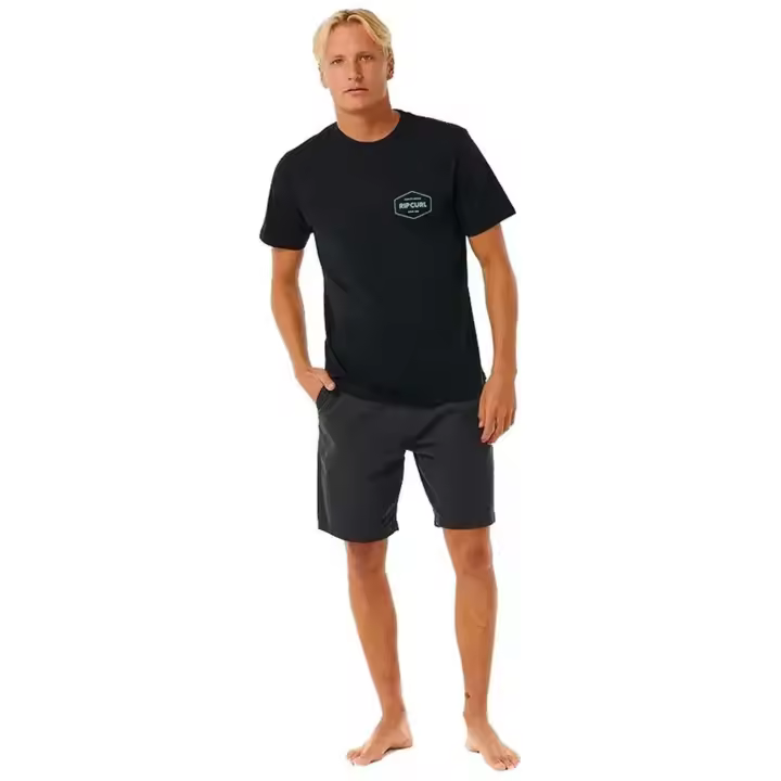 Camiseta Rip Curl Stapler Hombre Negro - 1