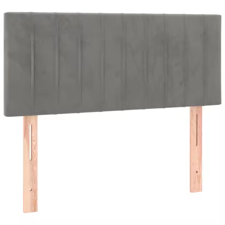 vidaXL Cabecero con LED de terciopelo gris claro 80x5x78/88 cm - 1