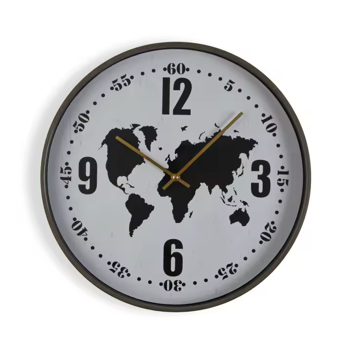 Reloj de Pared Versa Metal Mapamundi 4,1 x 40,6 x 40,6 cm - 1