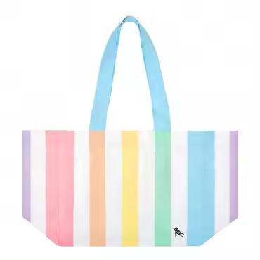 BOLSA DE PLAYA DOCK & BAY RAINBOW – COMPACTA, LIGERA Y RESISTENTE – 39×19 CM     PERGAMINO - 1