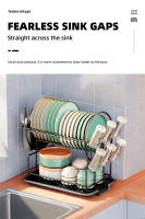 Estante De Secado De Platos De 2 Niveles Con Soporte Para Cucharas Y Cuchillos En Cocina Organizador De Contaherencia Metálico - details 5