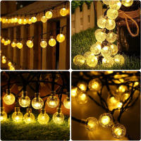 Cadena De Luces LED Solar Exterior 5m 20LED Luz Blanca Cálida Impermeable Para Decoración De Jardín Boda Navidad - details 2