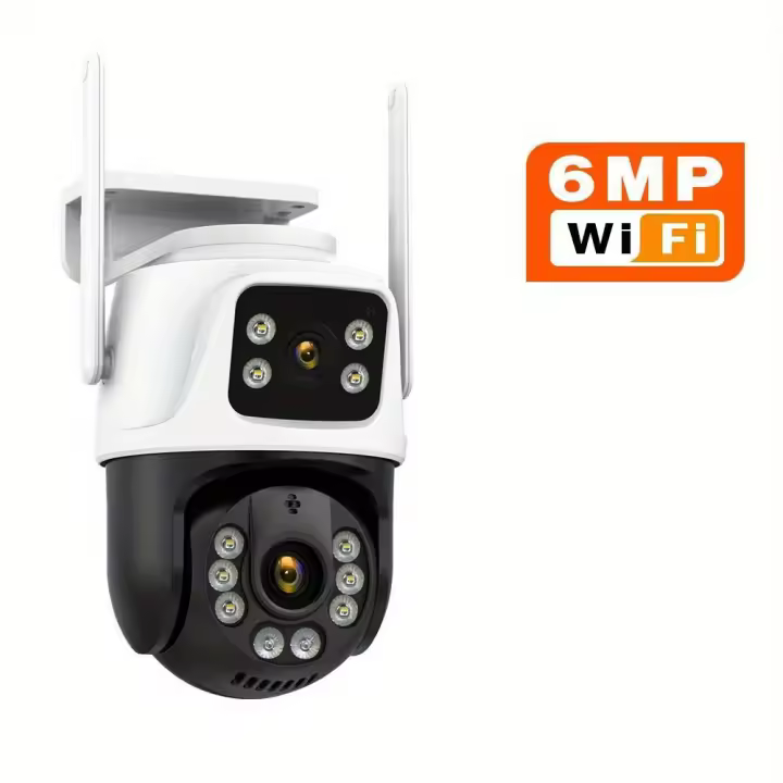 Tienda BIT Cámara de Vigilancia WiFi interior,1PC Cámara de Segurad WiFi 4K 8MP, 2PCs Lente de 4MP Total 8MP Doble Lente 2,4 GHz Cámara IP Inalámbrica, Monitoreo de CCTV de Segurad Doméstica, inteligencia Artificial de Seguimiento Humano - 1