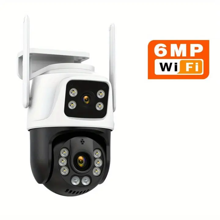 Cámara de Vigilancia WiFi interior,1PC Cámara de Segurad WiFi 4K 8MP, 2PCs Lente de 4MP Total 8MP Doble Lente 2,4 GHz Cámara IP Inalámbrica, Monitoreo de CCTV de Segurad Doméstica, inteligencia Artificial de Seguimiento Humano - 1