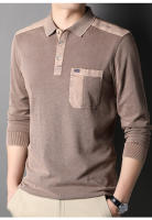 Camisa Polo Para Hombre MLSHP Primavera Otoño Algodón Sólido Bordado Casual Negocios Moda Tops Simples 3XL - details 5