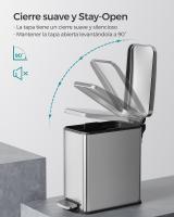 Cubo de Basura de 10 litros para Baño con Pedal - Compacto para Espacios Pequeños, Cierre Suave, Acero Inoxidable, Disponible en Blanco, Negro y Plata - details 17