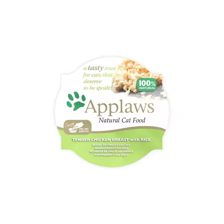 APPLAWS CAT TARRINA PECHUGA POLLO Y ARROZ 10X60GR - 1