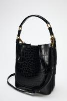 Bolso De Hombro Para Mujer Negro Con Patrón Animal Estampado Bolsa De Hombro Cruzada Con Cuerda Bolsa De Buho Tote Bolsa De Día - details 6