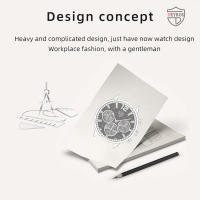 Reloj De Pulsera De Lujo Para Hombre Plata Acero Inoxidable Cuarzo Calendario Luminoso Cuero Negro Estilo Casual Y Negocios - details 1