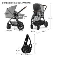 Kinderkraft MOOV carrito bebé 3 piezas, silla coche MINK PRO I-Size incluido, carro 3 en 1, silla paseo, sistema de viaje, plegable, con accesorios, góndola, adaptadores, 22 kg - details 1