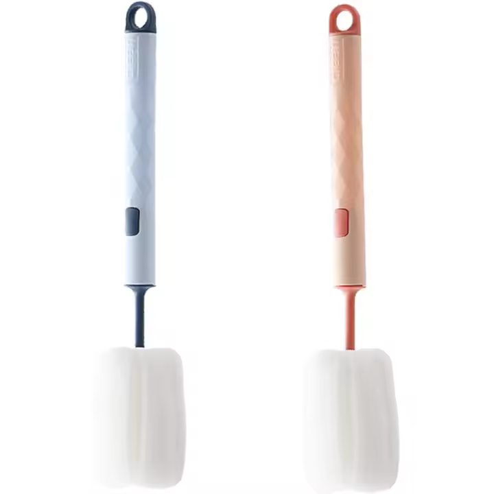 2 cepillos de limpieza reutilizables con mango largo, cepillos para lavar botellas, tazas de café, té y vidrio - 1
