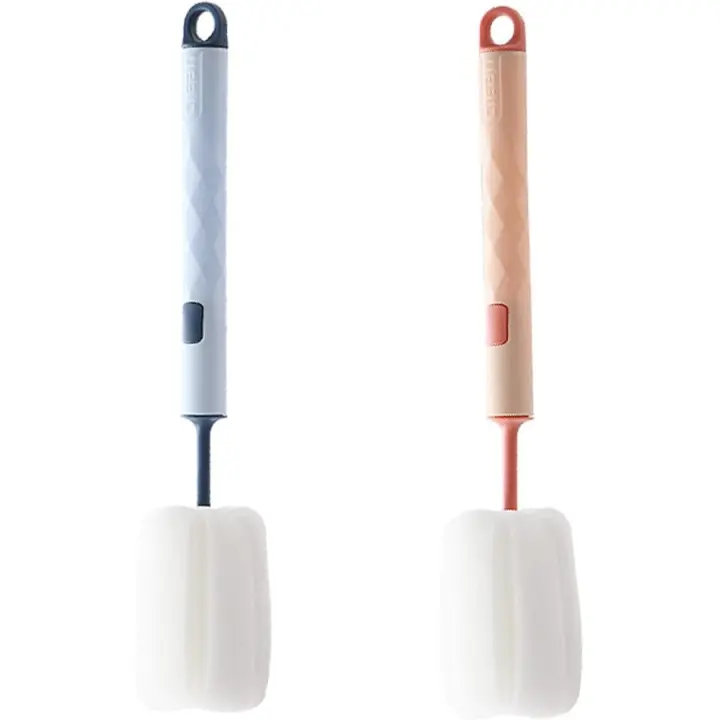 2 cepillos limpiadores reutilizables para biberones, mango largo, cepillos para lavar biberones, tazas de café, té y vidrio - 1