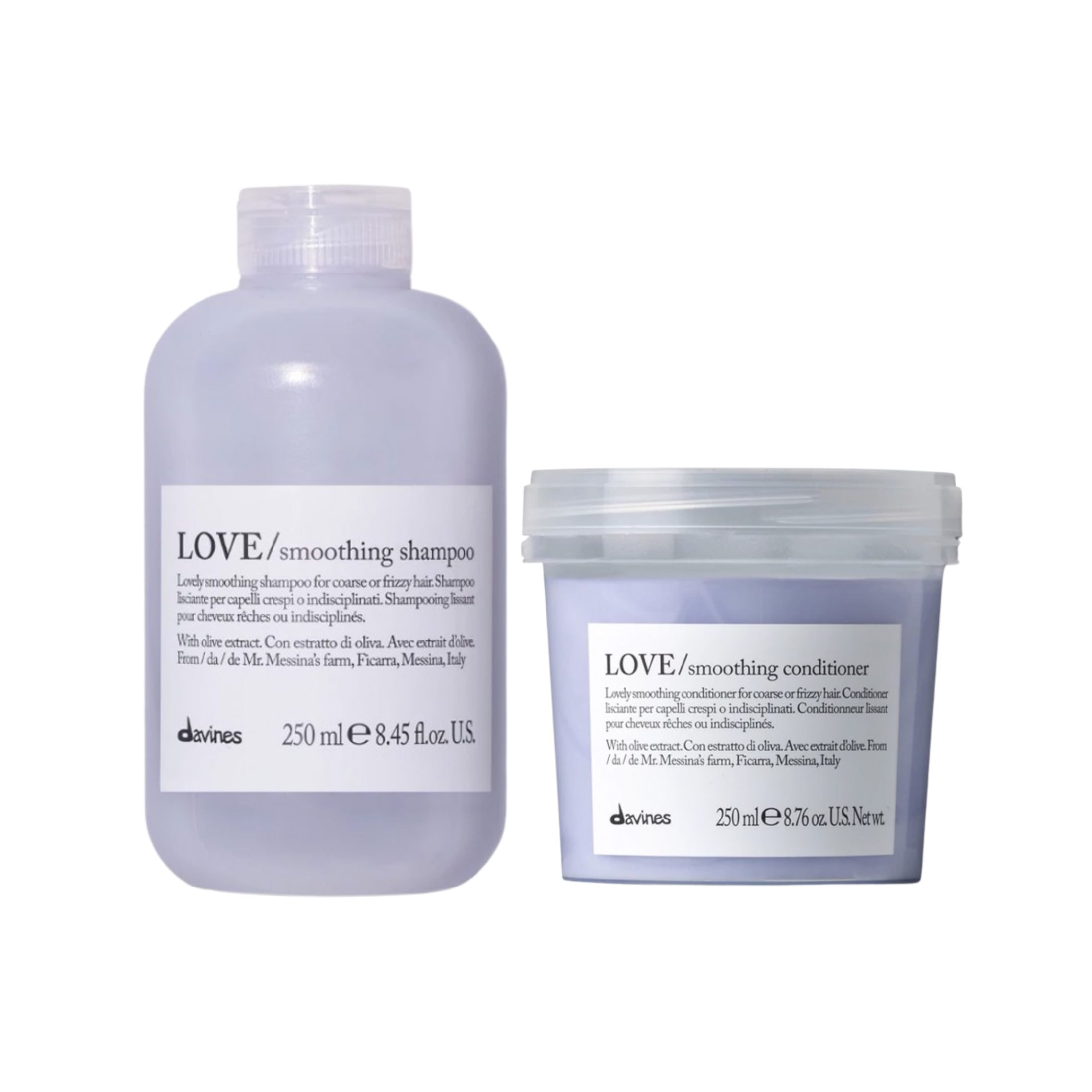 Davines Kit LOVE DISCIPLINANTE Rutina Capilar Suavidad y Control | Champú 250ml + Acondicionador 250ml